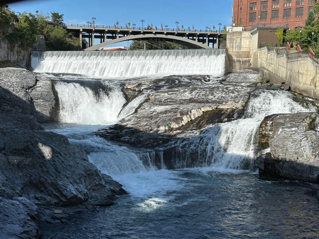 View from Gondola ride in Riverfront Park in Spokane, Washington. Picture by Happy Vegan Campers.