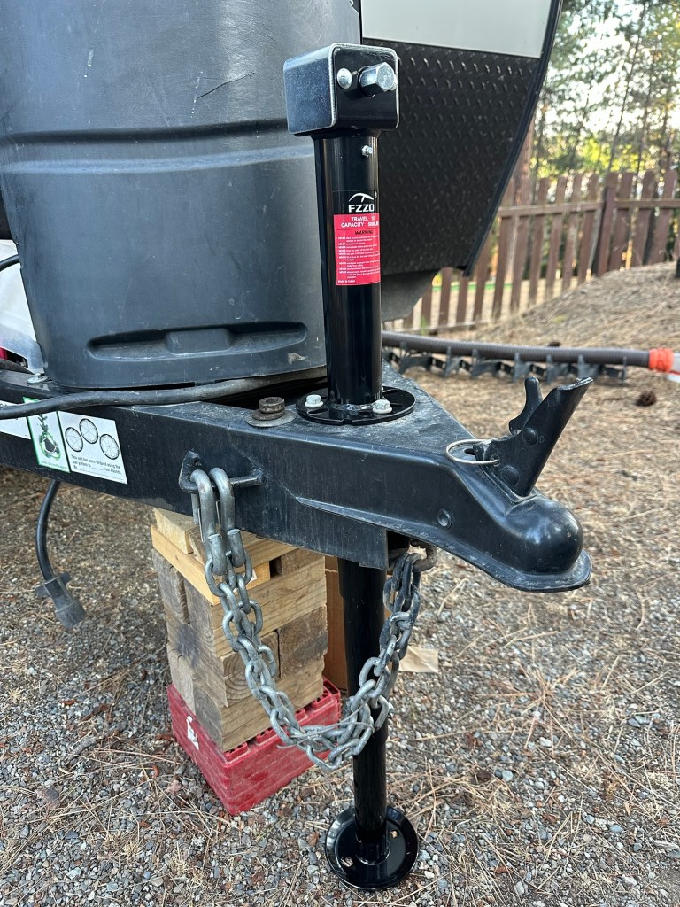New hitch for our camper. Picture by Happy Vegan Campers.