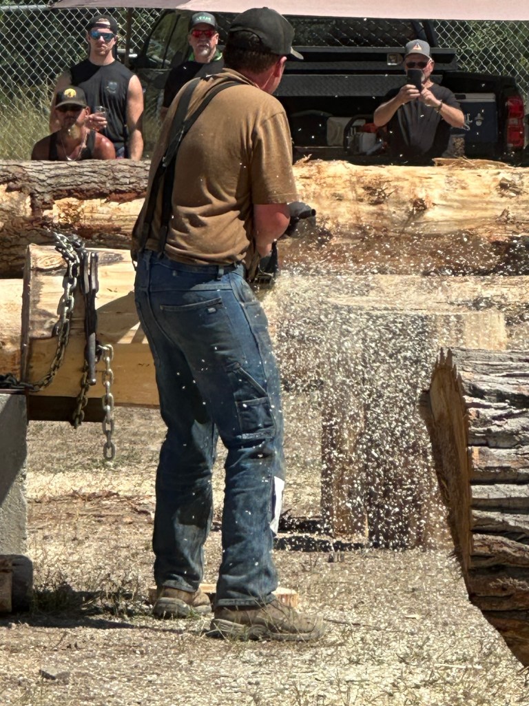 Competitor at a logging competition in Priest River, Idaho. Picture by Happy Vegan Campers.