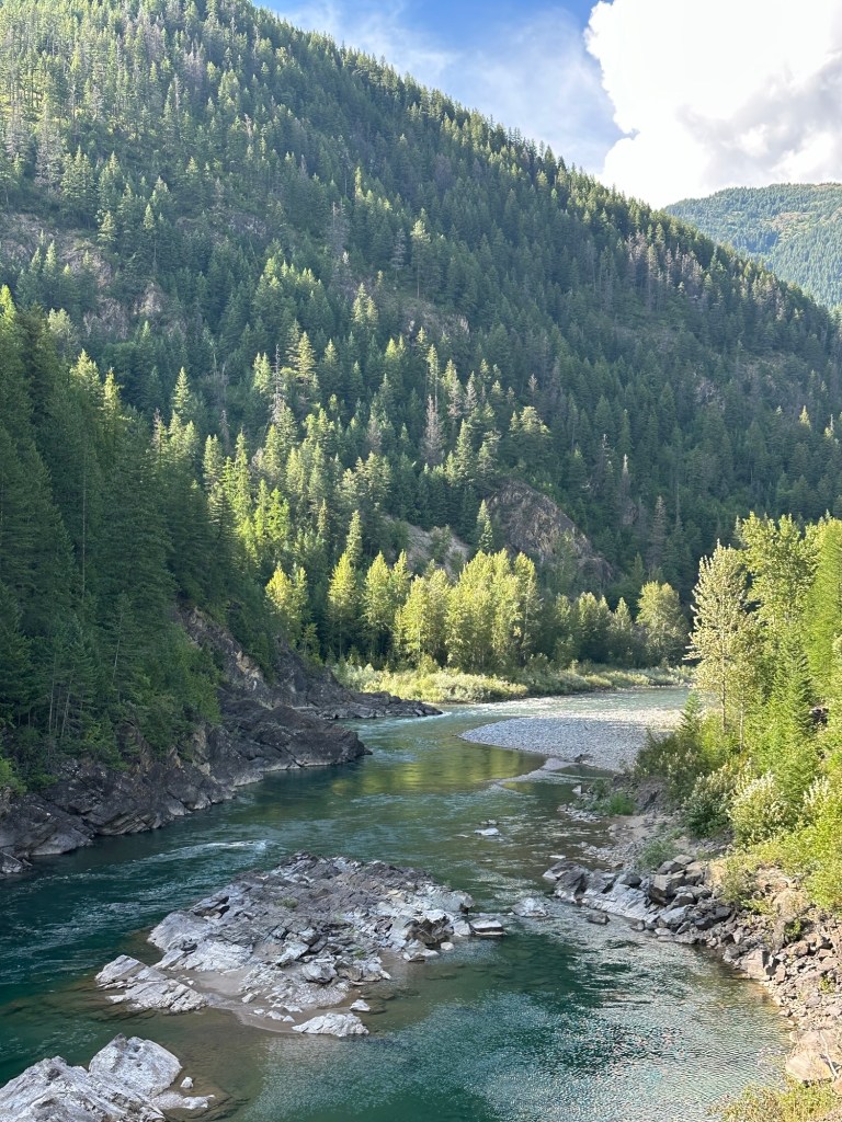 River near Glacier National Park in Montana. Picture by Happy Vegan Campers.