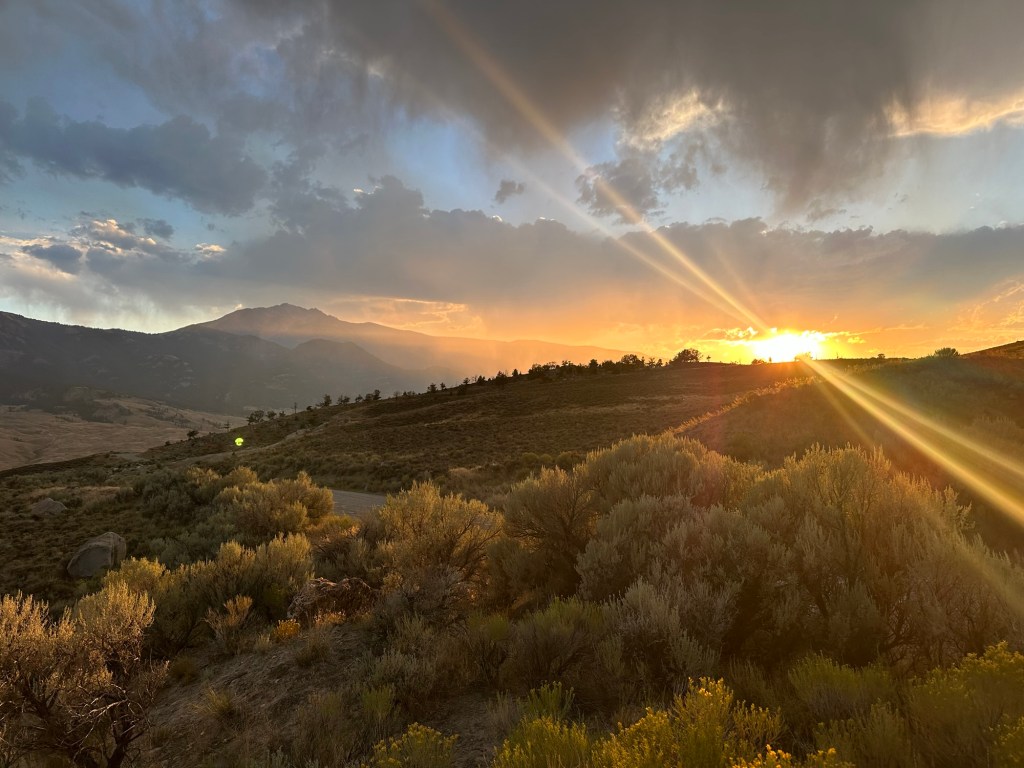 Sunset over Custer Gallatin National Forest near Gardiner, Montana, USA. Picture by Happy Vegan Campers.