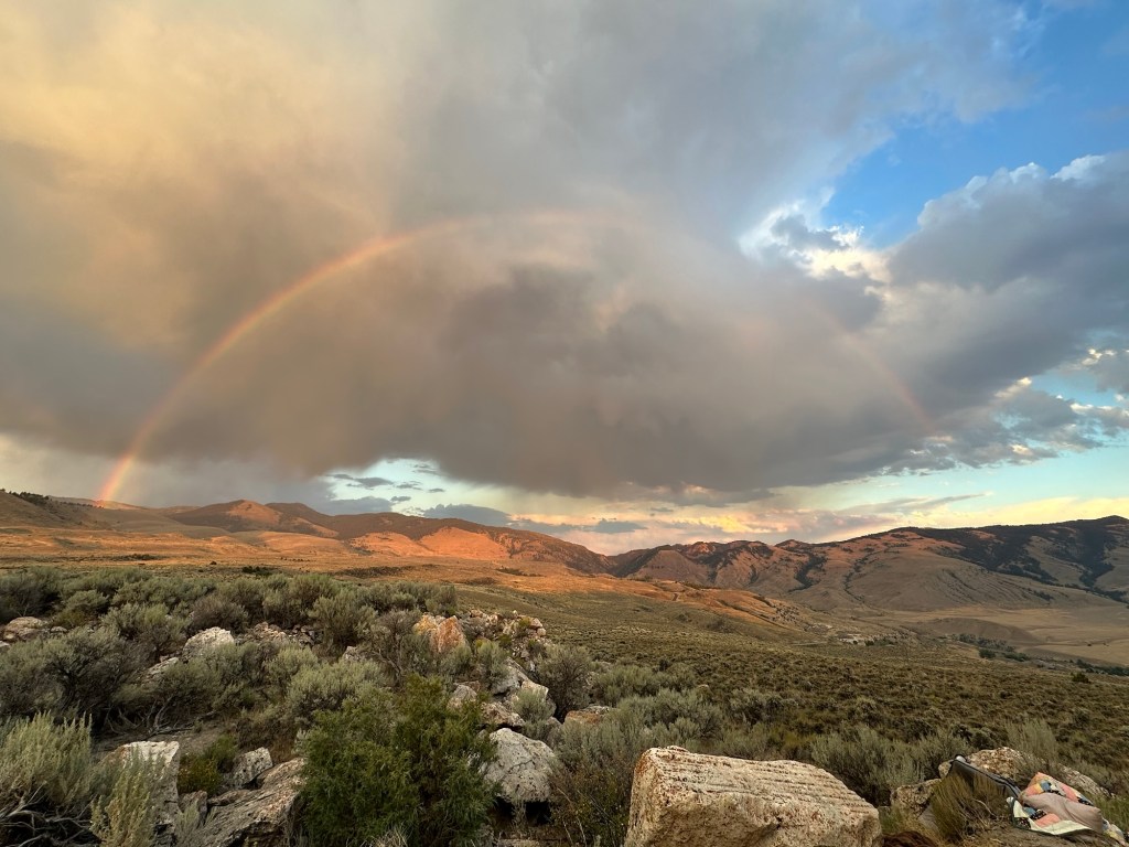 Rainbow over Custer Gallatin National Forest near Gardiner, Montana, USA. Picture by Happy Vegan Campers.