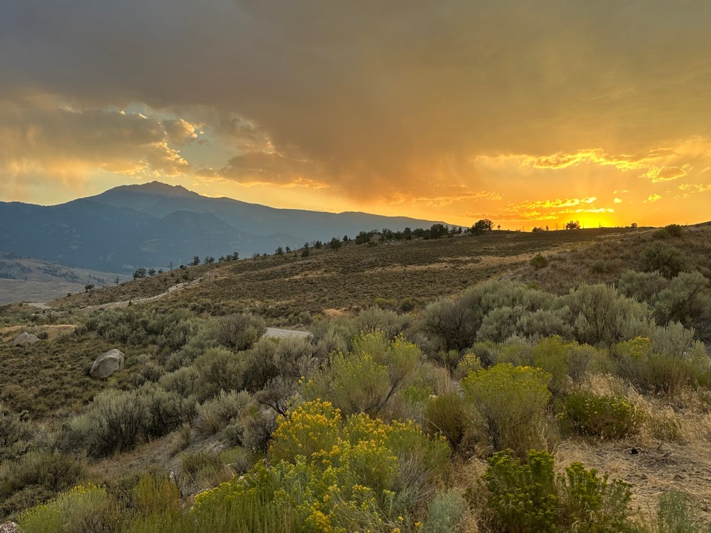 Sunset over Custer Gallatin National Forest near Gardiner, Montana, USA. Picture by Happy Vegan Campers.