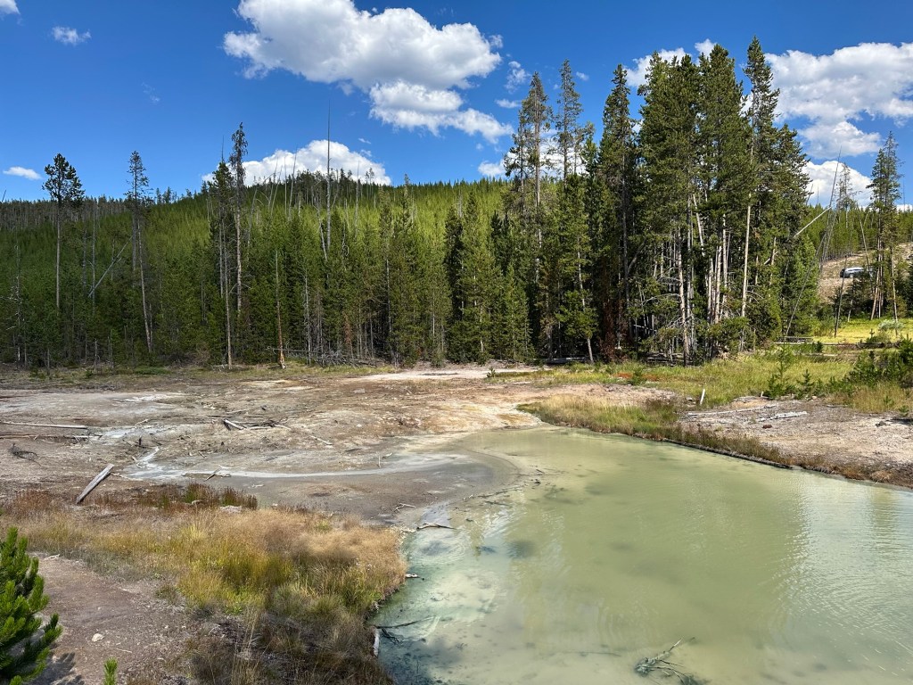 Frying Pan Spring in Yellowstone National Park in Montana, USA. Picture by Happy Vegan Campers.