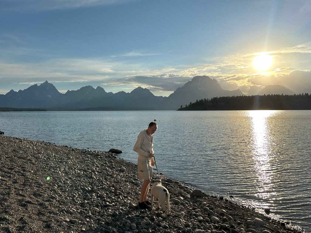 Daniel and Peter at Jackson Lake in Grand Teton National Park in Wyoming, USA.