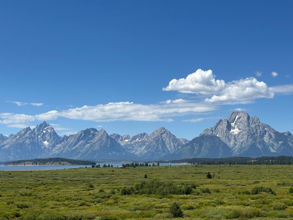 View from Jackson Lake Lodge in Grand Teton National  Park in Wyoming, USA.