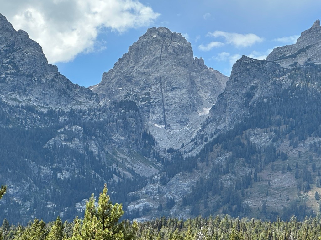 View from Teton Glacier Turnout in Grand Teton National Park, Wyoming, USA.