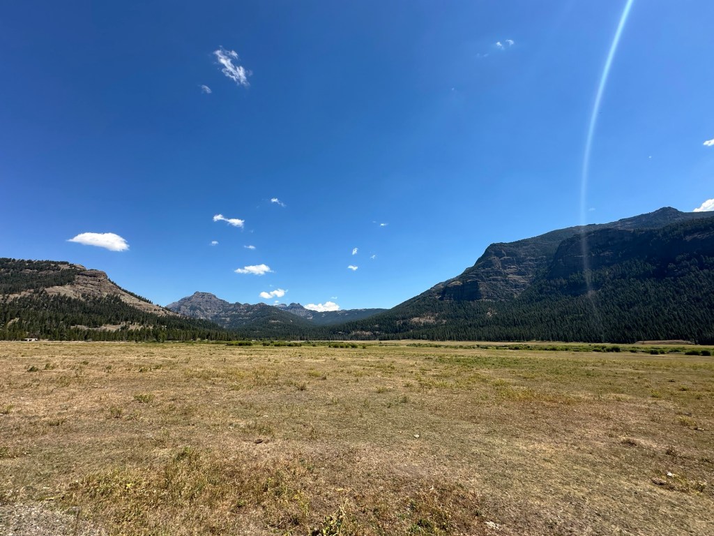 View from Hwy 212  in Yellowstone National Park in Wyoming, USA.