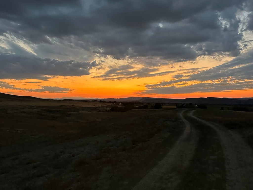 Sunset view from Red Gulch Byway in Shell, Wyoming, USA.