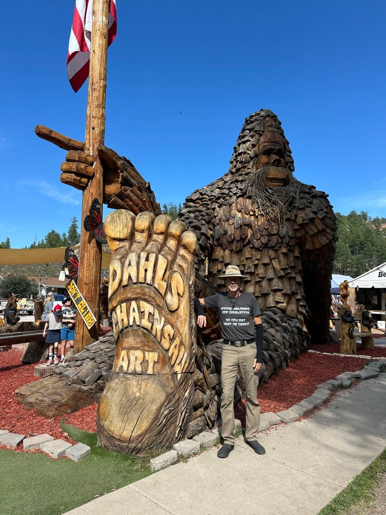 World's Largest Bigfoot at Dahl's Chainsaw Art in Keystone, South Dakota, USA.