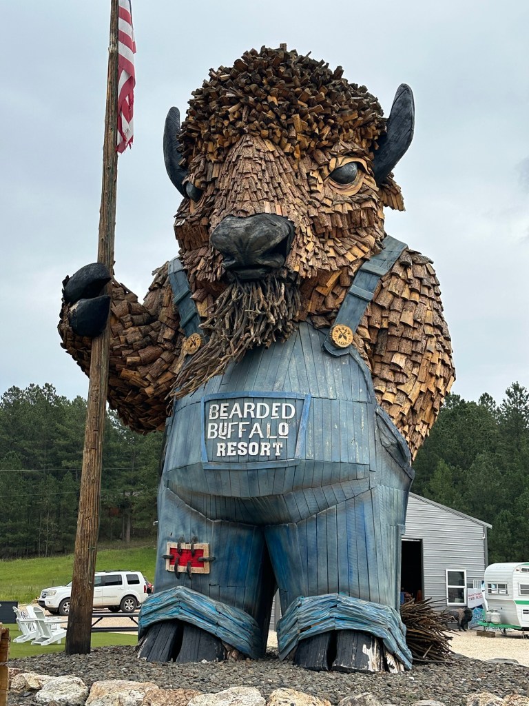 Bo the Bearded Buffalo chainsaw art in Custer, South Dakota, USA.