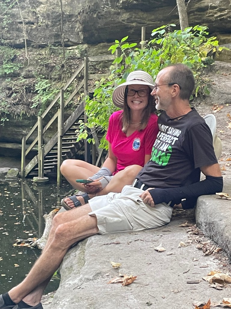 Kristin and Daniel in Dells Canyon in Matthiessen State Park in Oglesby, Illinois, USA.
