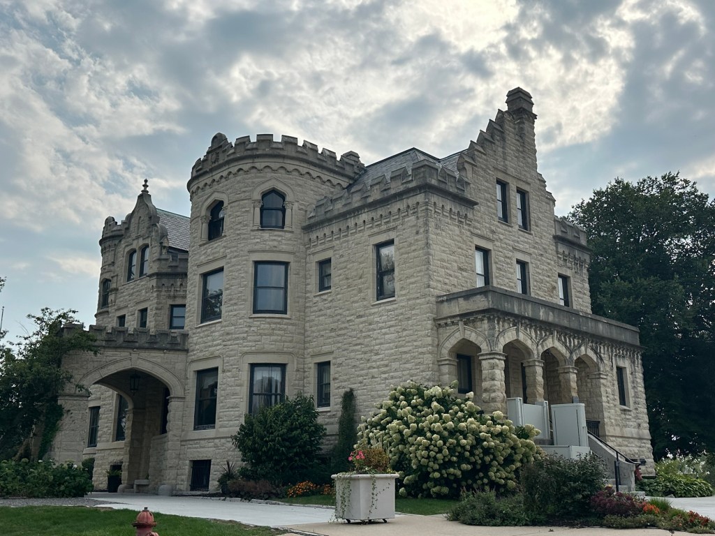 Exterior of Joslyn Castle in Omaha, Nebraska, USA.