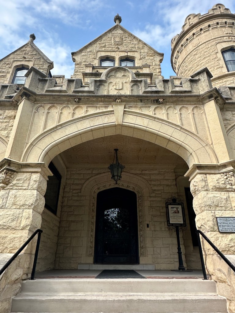 Front door of Joslyn Castle in Omaha, Nebraska, USA.