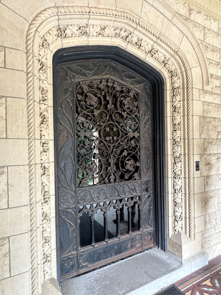 Front door of Joslyn Castle in Omaha, Nebraska, USA.