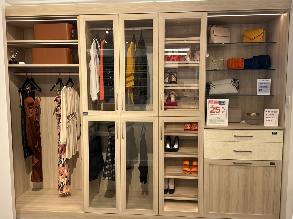 Closets at the Container Store in Des Moines, Iowa, USA.