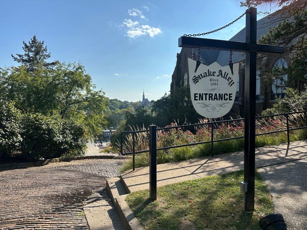 Snake Alley in Burlington, Iowa, USA.