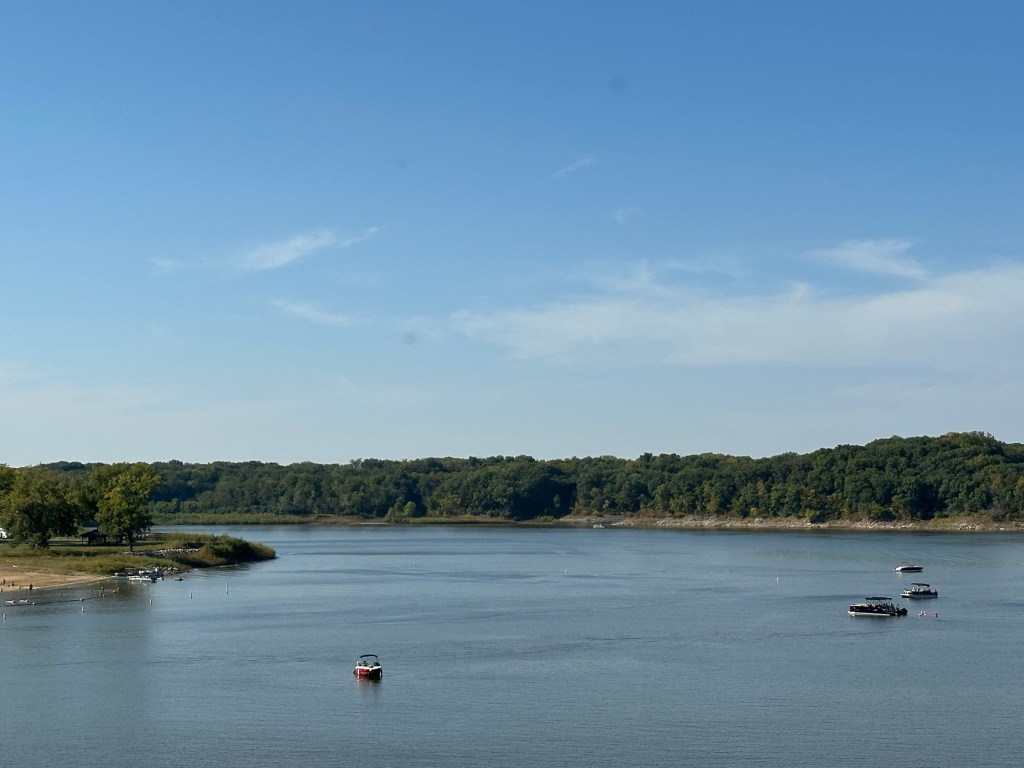 Iowa River in Iowa City, Iowa, USA.