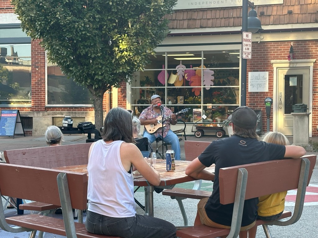 Free concert on Linn St. in Iowa City, Iowa, USA.