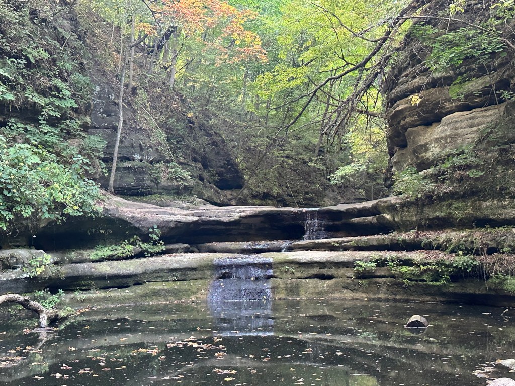 Waterfall in Dells Canyon in Matthiessen State Park in Oglesby, Illinois, USA.