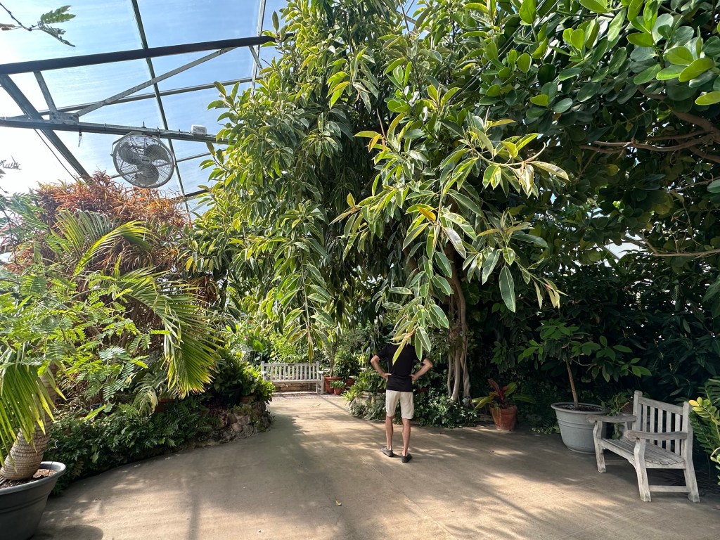 Greenhouse at Luthy Botanical Garden in Peoria, Illinois, USA.