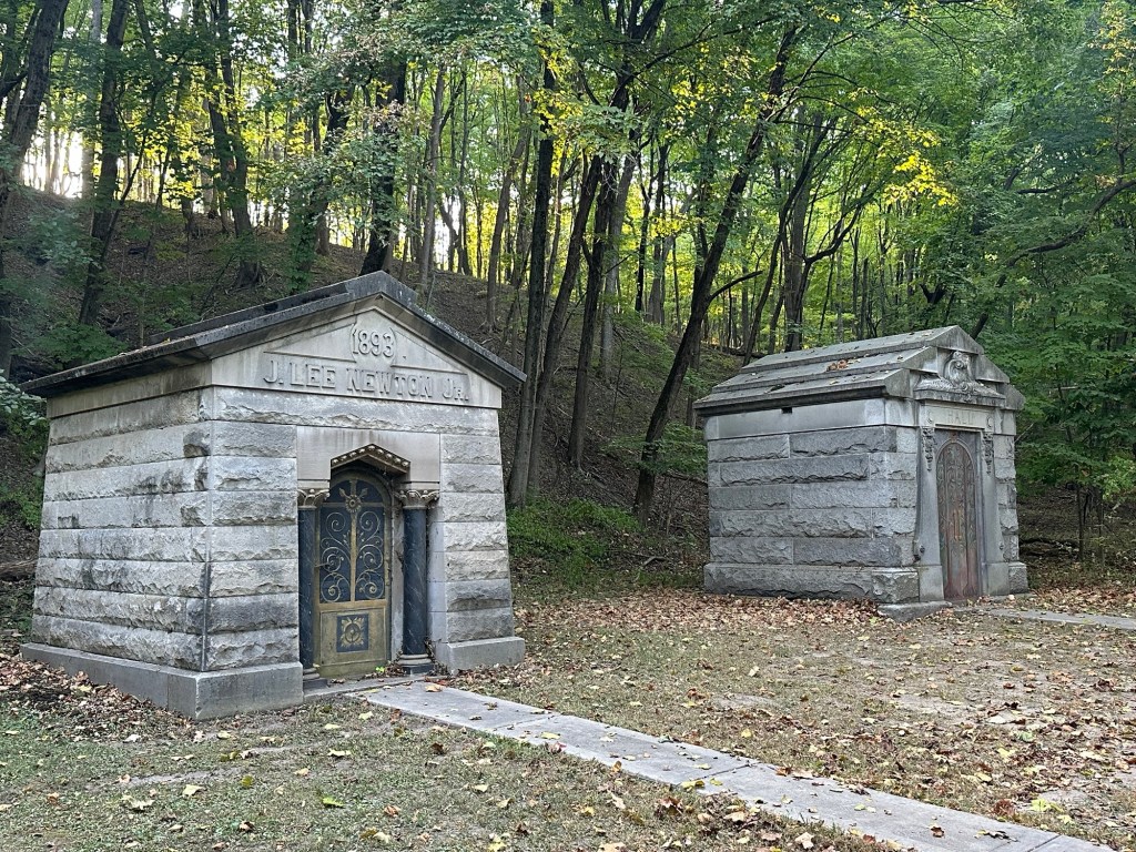 Crypts at Springdale Cemetery in Peoria, Illinois, USA.