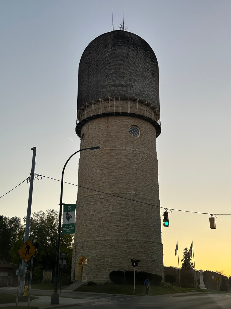 Ypsilanti Water Tower or “Brick Dick” in Ypsilanti, Michigan, USA.