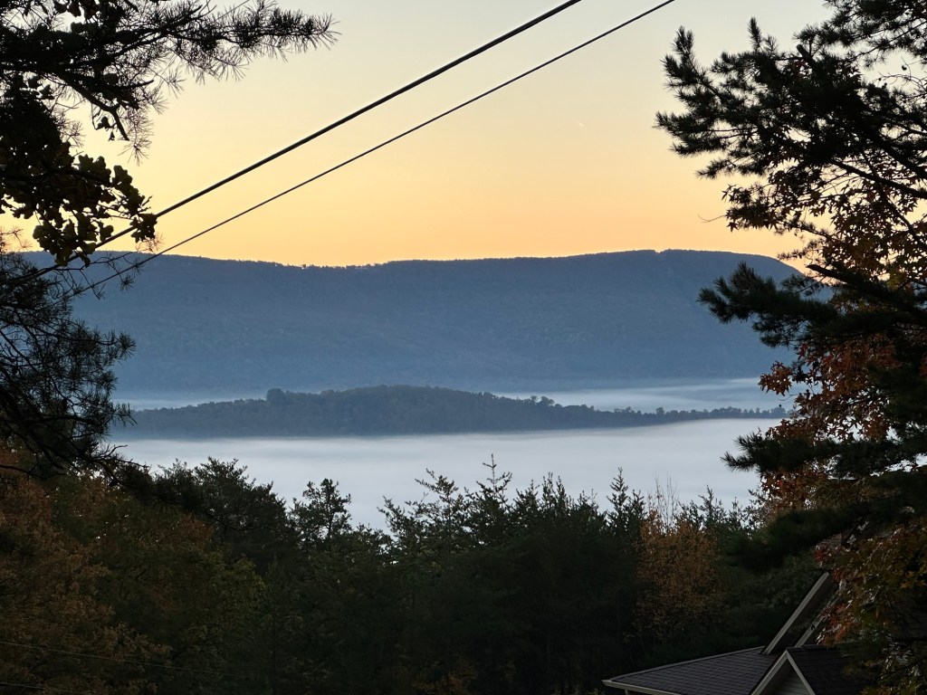 Fog over the Sequatchie Valley in Dunlap, Tennessee, USA.
