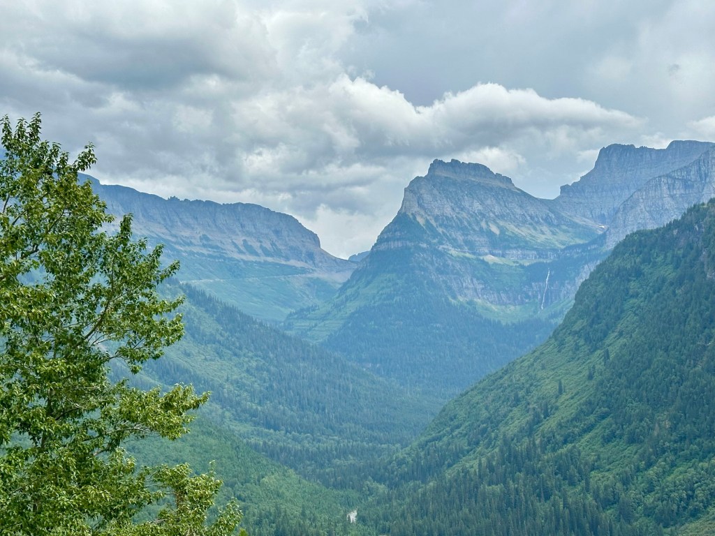 Mountain in Glacier National Park in Montana. Picture by Happy Vegan Campers.