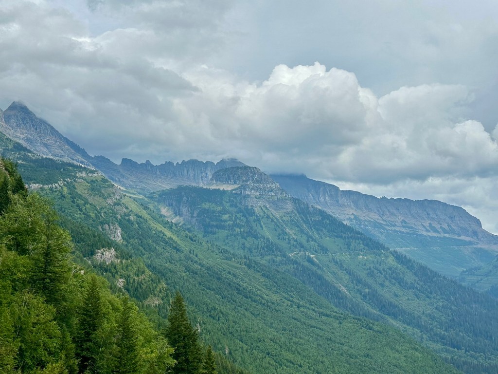 Mountain in Glacier National Park in Montana. Picture by Happy Vegan Campers.