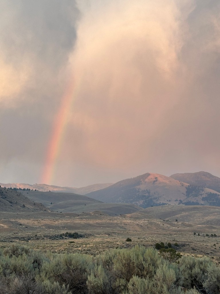 Rainbow over Custer Gallatin National Forest near Gardiner, Montana, USA. Picture by Happy Vegan Campers.