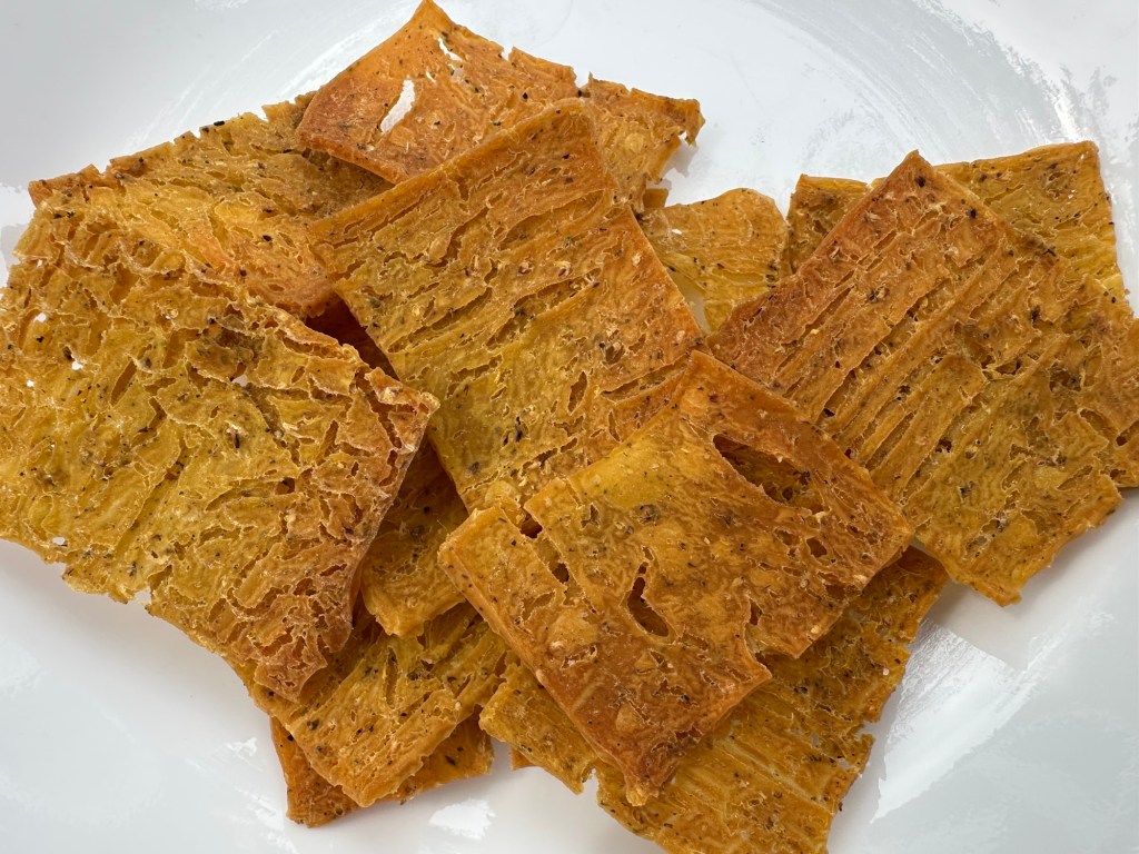 Baked lentil crackers.