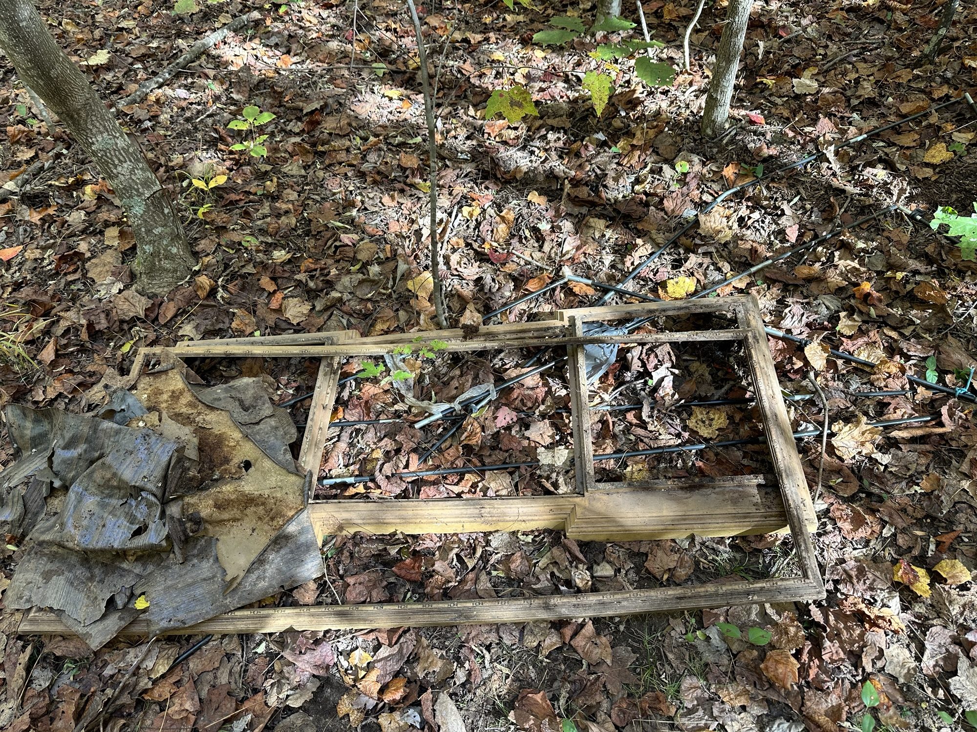 Garbage picked up on mountain property in Dunlap, Tennessee, USA.
